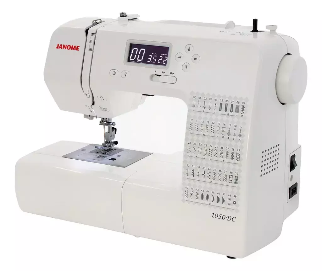 MÁQUINA COSTURA DOMÉSTICA JANOME 1050 DC C- 49 PONTOS COR BRANCA